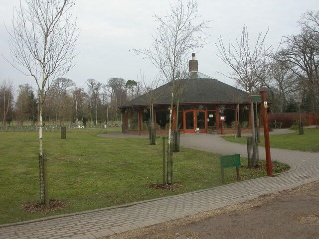 Hinton Park, Woodland Burial Ground For those who do not necessarily want a religious setting for their funeral & interment; view of service centre & part of the extensive burial ground. For more information, see http://www.woodlandburialground.co.uk/woodland-sites/hinton-park/
