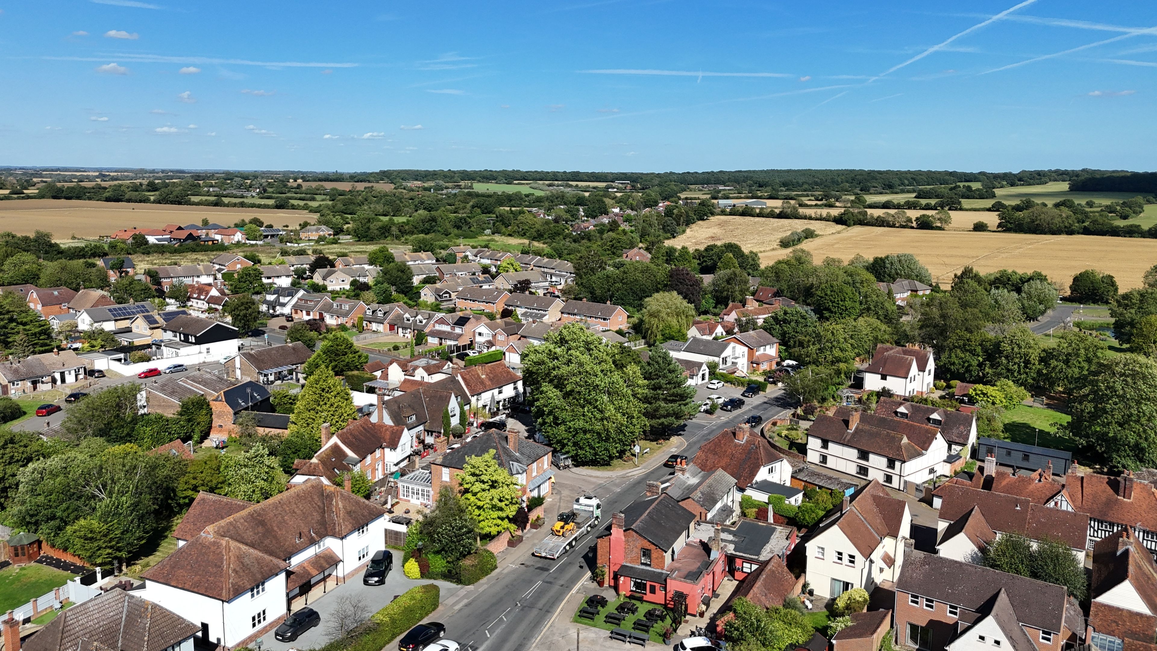 Blackmore village Essex UK drone,aerial