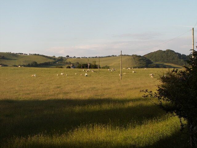 Glan-frêd, Llandre. Fields between Llandre and Fferm Glan-frêd. Looking North-east.