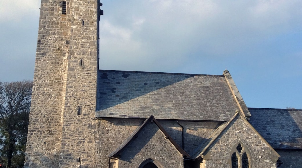 Saint Michaels all Angels Church is an example of a Norman church that can be found all over England and Wales. The Normans were just another of many peoples who tried to invade Wales. It could be said that almost all failed (Edward I forced Wales into submission, but some would say he never fully succeeded).
Here are some links for Norman and Edward I histories
http://www.bbc.co.uk/wales/history/sites/themes/guide/ch6_coming_of_the_normans.shtml
https://en.wikipedia.org/wiki/Edward_I_of_England
#hiking