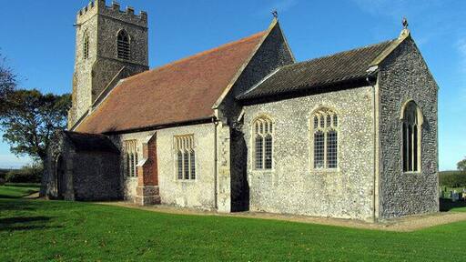 All Saints' parish church, Bodham, Norfolk, seen from the southeast