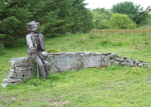 Roadside sculpture near Penuwch, Ceredigion This interesting sculpture is part of a group group by B4577 near Penuwch. The accompanying plaque has become weathered and indistinct but Cered's image from 2005 states "A gift to the Community. The work of children of Ysgol Gynradd Penuwch.July 1993." Can one of the ex-children involved in the project please email me with the story about the scene?