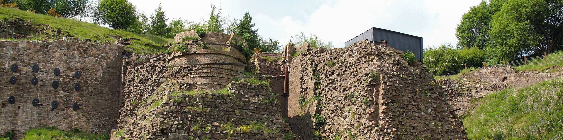 Two furnaces at Blaenafon Ironworks, Wales.