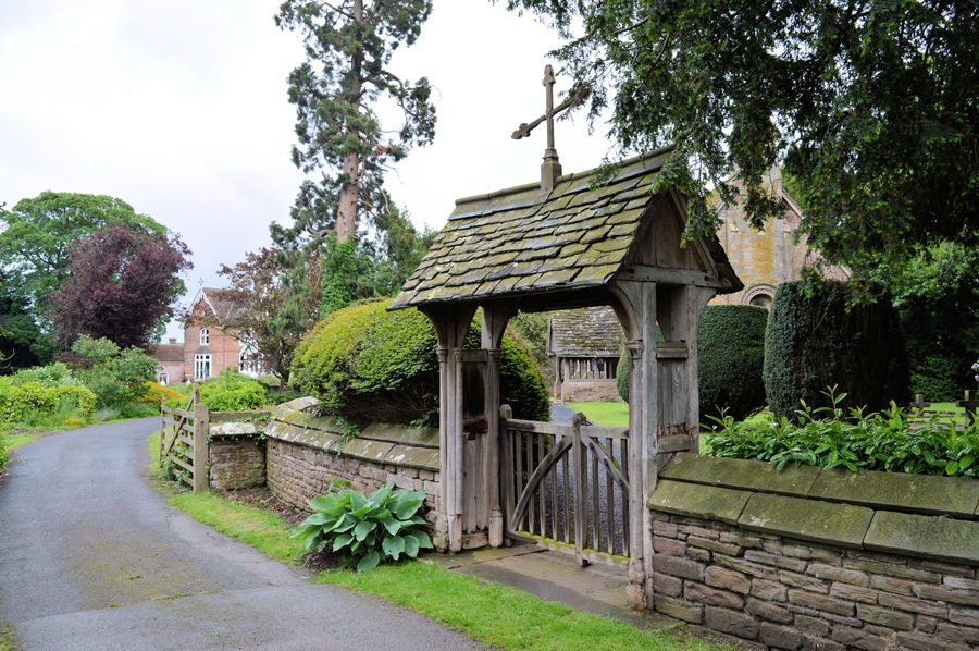 Photograph of the lychgate at Middleton Chapel, Shropshire, England