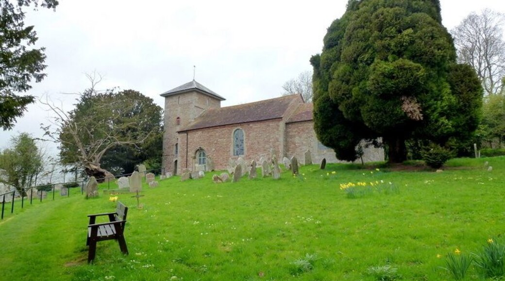 St Giles' parish church, Acton Beauchamp, Herefordshire, seen from the southeast