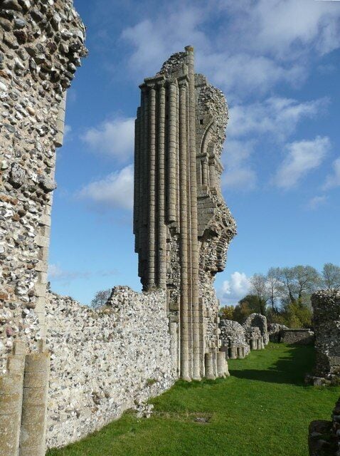 Ruined crossing pier of the priory church, Binham