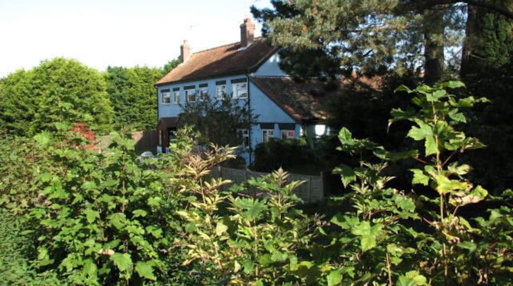 View towards house in Church Lane The view is from the churchyard of St Peter's church.