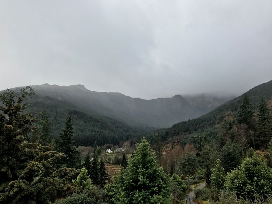 Benmore botanical gardens with the rain moving in. Really nice place for a day out. Lots to see and do and some nice viewpoints like this.