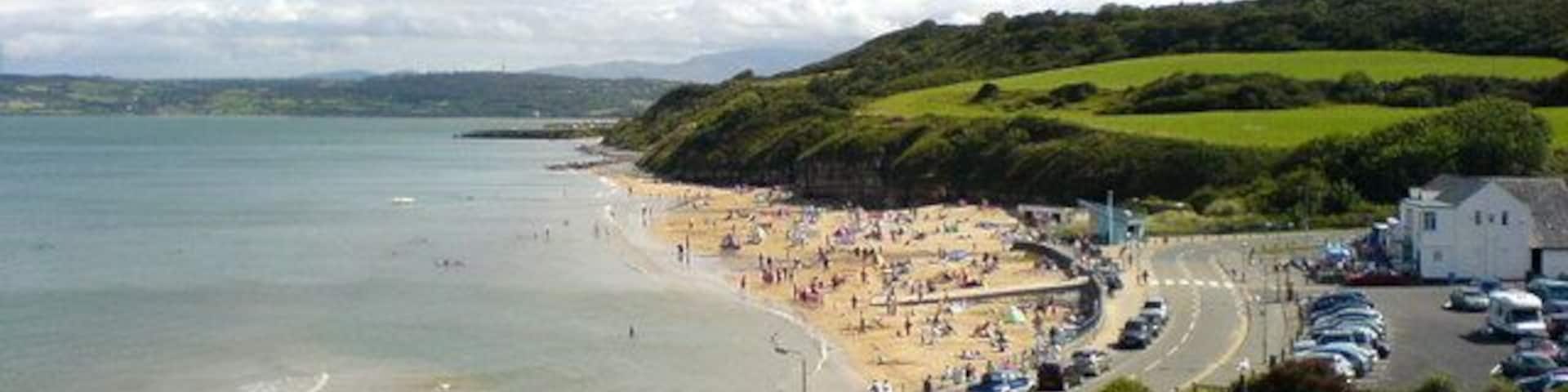Traeth Benllech The sands at Benllech from the headland above Beach Road.