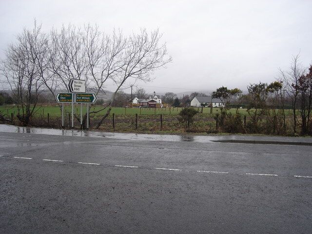 Road sign from across the A828 in Barcaldine