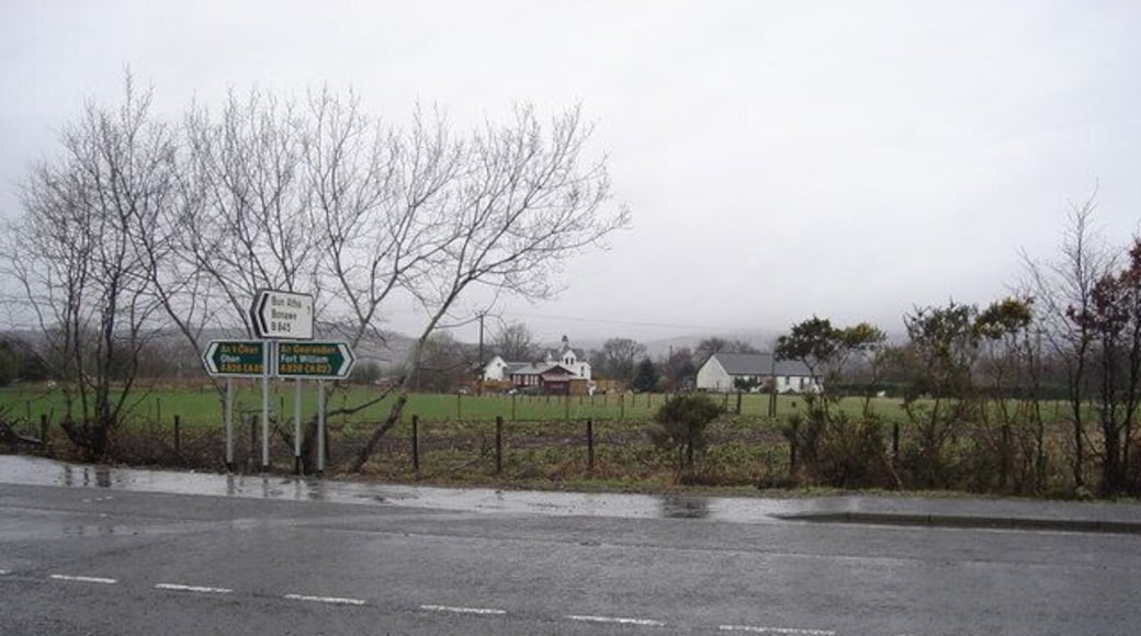 Road sign from across the A828 in Barcaldine