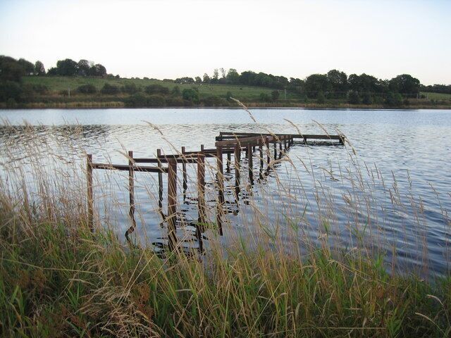 Jetty remains, Kilbirnie Loch, Beith This used to be used by skiers on the loch.
