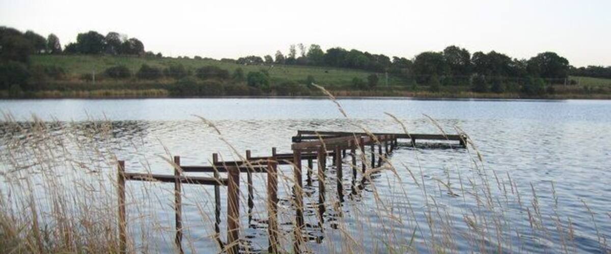 Jetty remains, Kilbirnie Loch, Beith This used to be used by skiers on the loch.