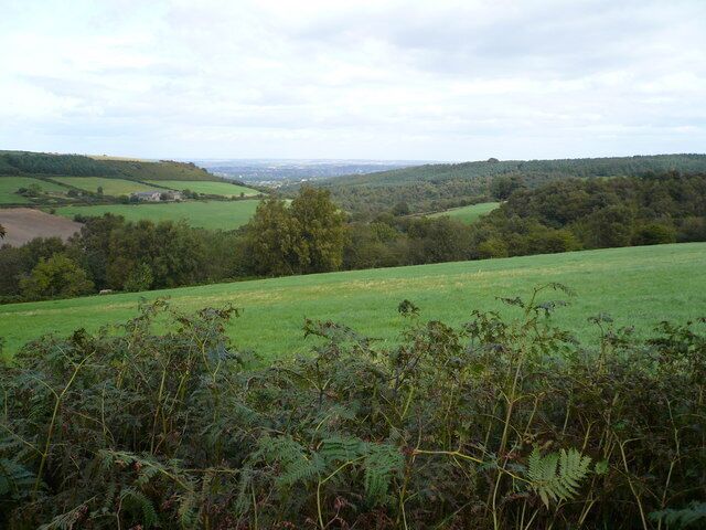 View across Hunger Hill and Cat Hole Cathole Farm can be seen in the upper left of picture.