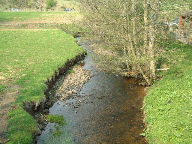 Garry Burn. Small burn flowing past visitor centre south of Bankfoot village.