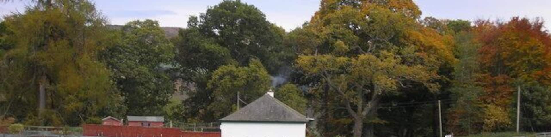 The road from Kinaird to Dalguise The view of a cottage opposite Milton of Kincraigie Farm on the B898 road from Kinnaird to Dalguise.