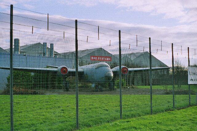 Canberra, Samlesbury. One of the many planes made here and shortly (early 2006) to retire after 55 years service with the RAF.