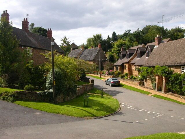 Badby-Church Hill At the junction with Main Street and Bunkers Hill.
