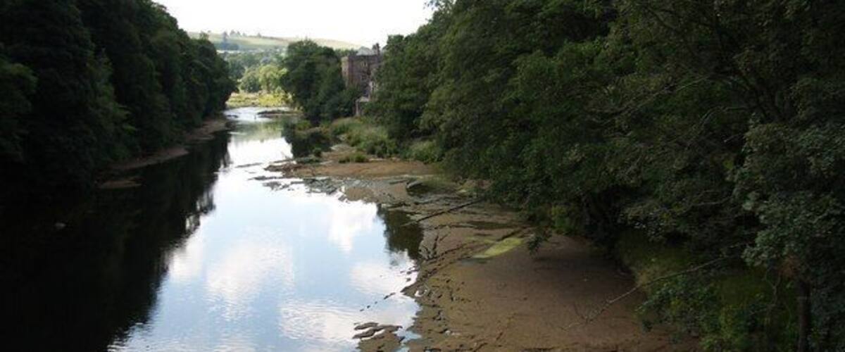 River Eden from Armathwaite Bridge. Looking upstream