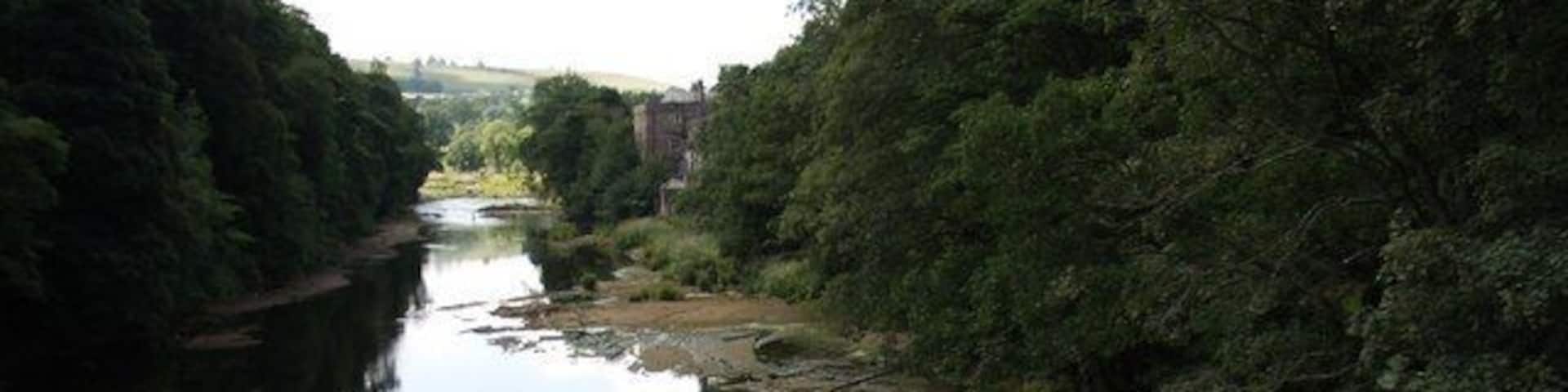 River Eden from Armathwaite Bridge. Looking upstream