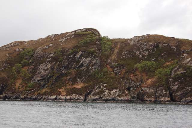 Sròn a' Mahàis Point at the narrows between Loch Torridon and Loch Shieldaig.