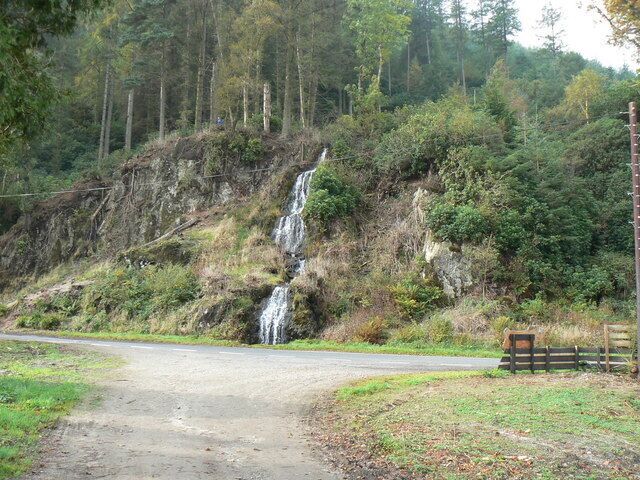 Glenfinart, Waterfall at the road out of the Caravan Site