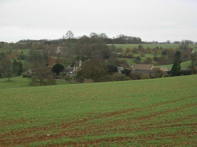 Hampen Manor & House Hampen Manor is the nearer group of buildings.