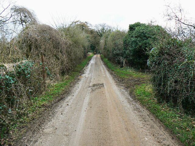 The Welsh Way near Baunton. Viewed facing west from the bridge over the old railway pictured here 647007 The seemingly insignificant little road was, I presume, one of the routes used by livestock drovers to transport cattle to the south-east of England. There is mention of these drovers' routes here http://www.genuki.org.uk/big/wal/CattleDrovers2.html