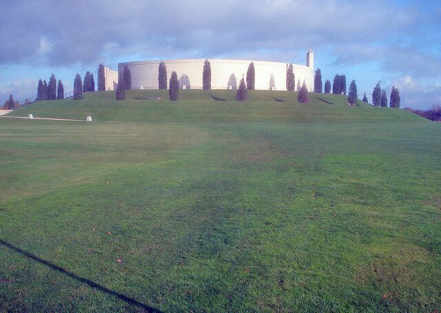 The Armed Forces Memorial - 2 Dedicated to those who have lost their lives since World War II and dedicated in October 2007 by HG The Archbishop of Canterbury in the presence of HM The Queen, HRH The Duke of Edinburgh, HRH The Prince of Wales and HRH The Duchess of Cornwall. Designed by Liam O'Connor, the 43-metre wide circular structure sits on a six-metre high mound. http://www.forcesmemorial.org.uk/