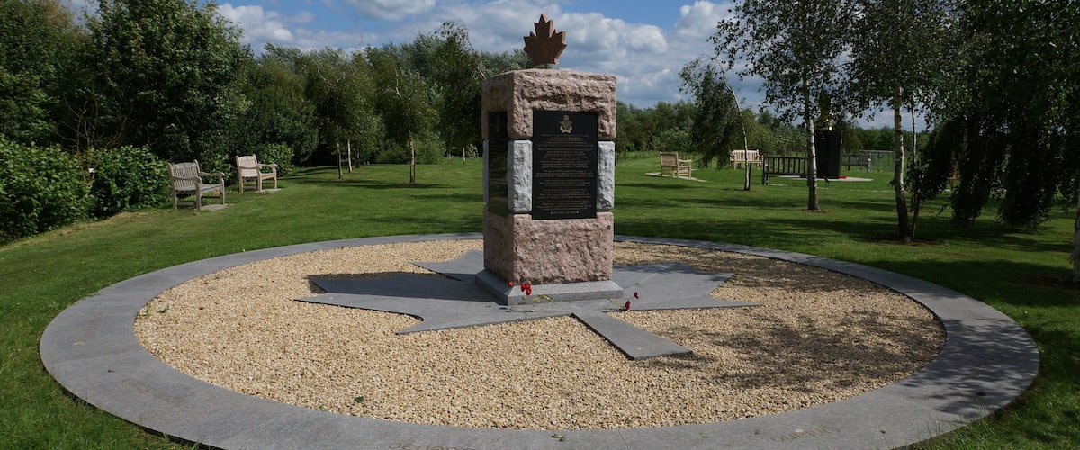 Royal Canadian Air Force Memorial at the National Memorial Arboretum, Alrewas, Staffordshire, England.