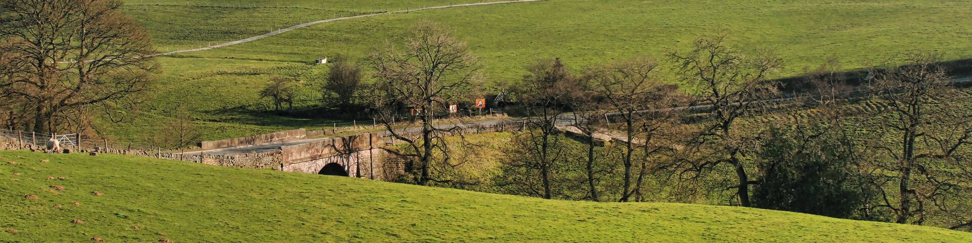 Photograph of Allgreave Bridge where the A54 road crosses Clough Brook in Wincle, Cheshire
