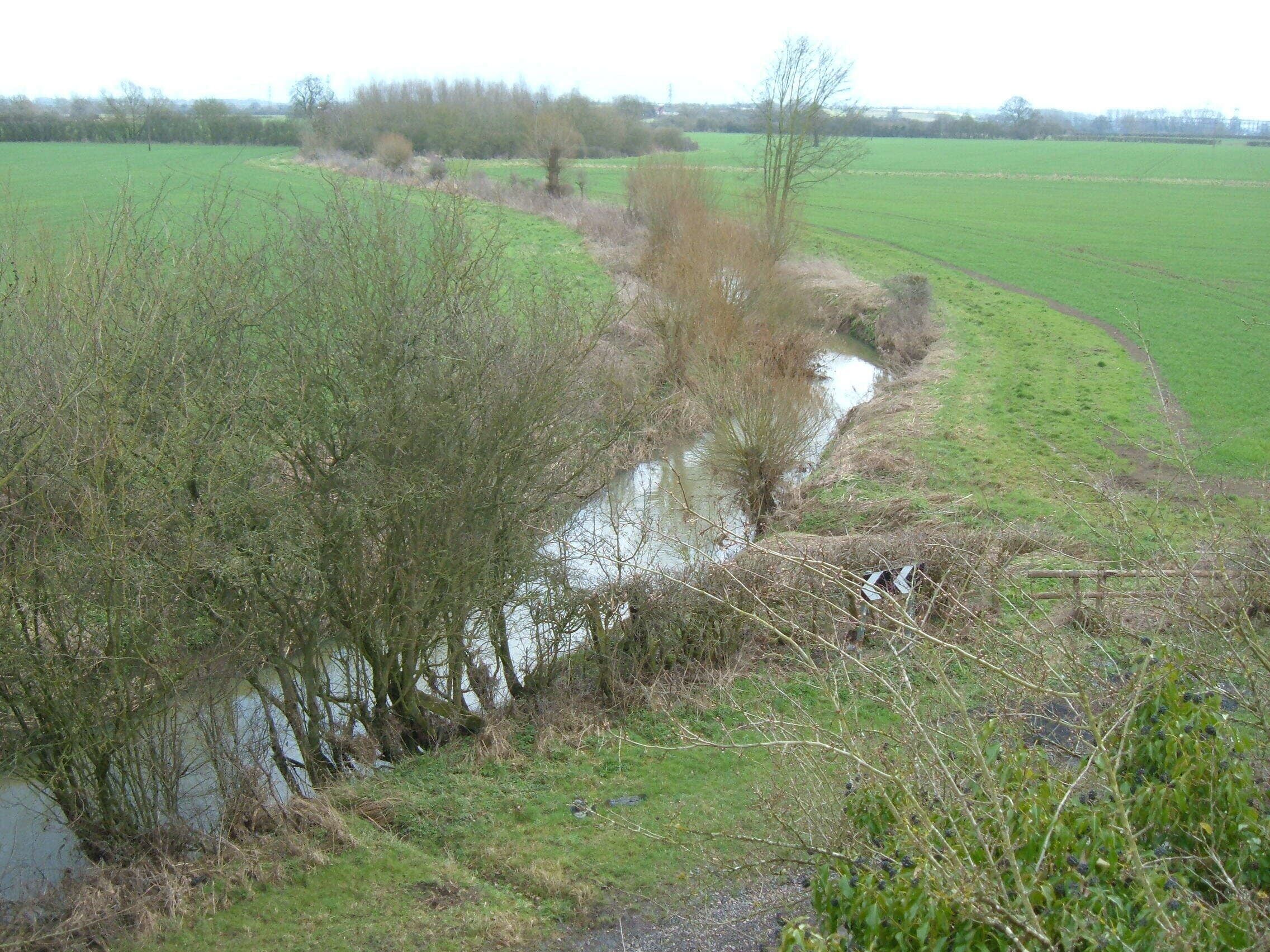 Claydon Brook Looking towards Granborough from the bridge just outside the entrance to Furzen Farm.