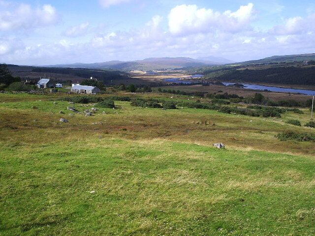 A Crofting Community. This the view from this grid, you can see the Kyle of Sutherland.