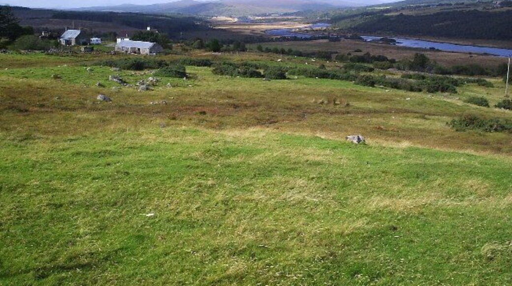 A Crofting Community. This the view from this grid, you can see the Kyle of Sutherland.