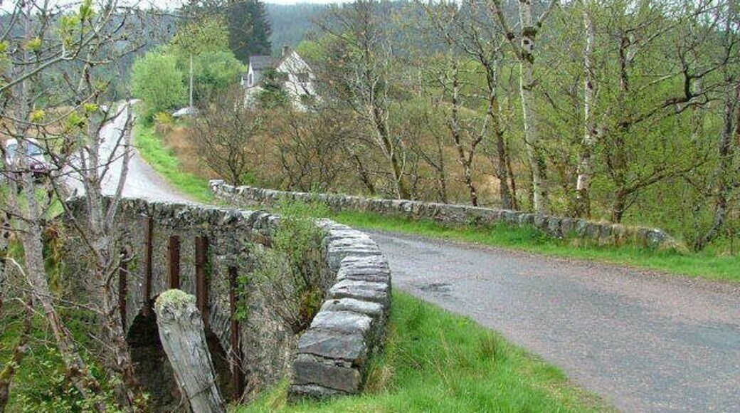 Bridge. Road bridge in Braeintra, over a tributary of the Allt Cadh an Eas.