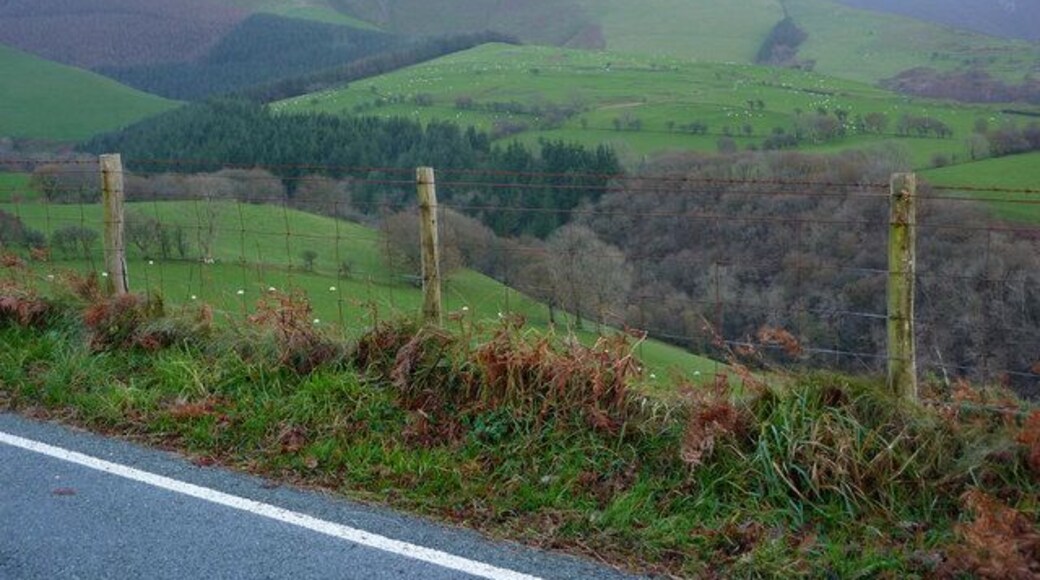 Nant Cymdu and Foel Fadian The views open out as the mountain road steadily climbs ESE.