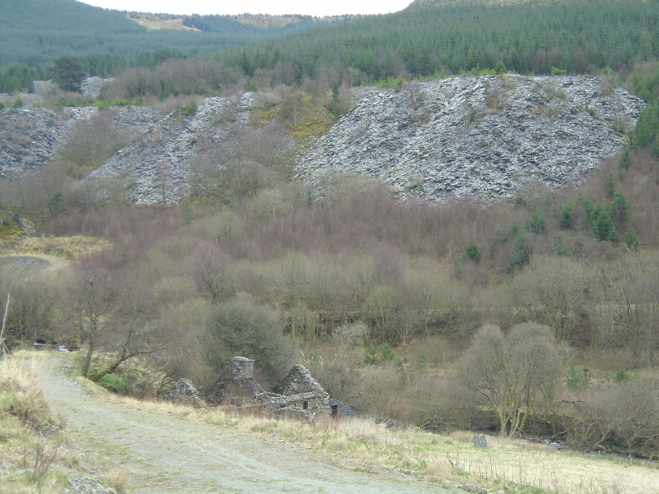 The remains of Bryn Eglwys quarry on the Talyllyn Railway