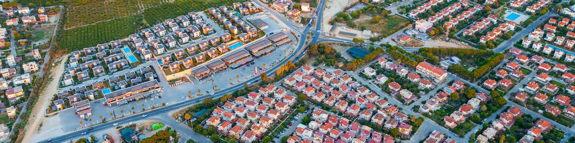 Top view of luxury villas