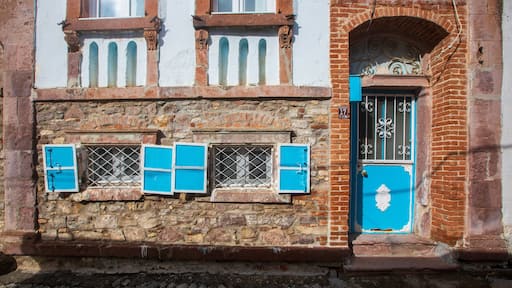 Kucukkoy - Ayvalik - Balikesir, October 04, 2025, A village with its historical texture, old houses and colorful streets. Balikesir - Turkey