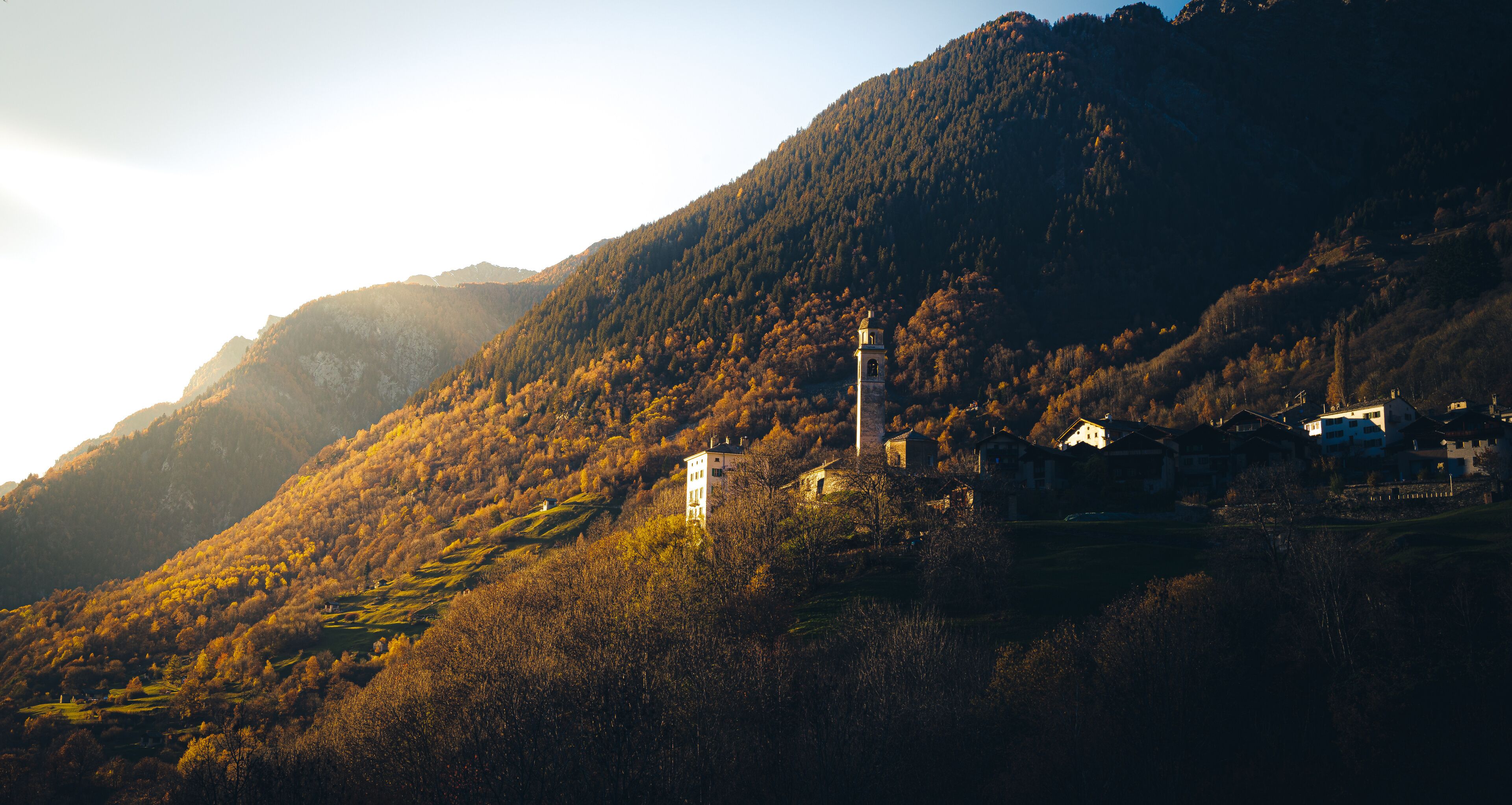 Soglio in the sunset