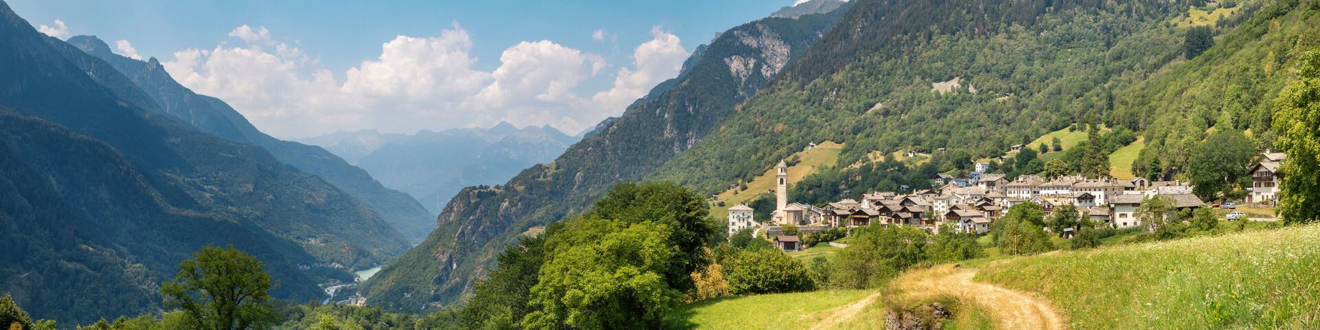 The Soglio village in the Bregaglia range - Switzerland.