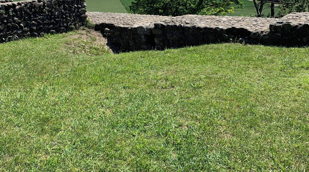 Ruins of a former castle, along a nice bike path.