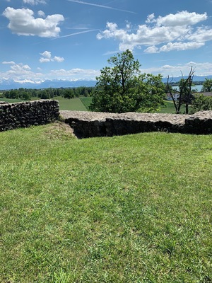 Ruins of a former castle, along a nice bike path.
