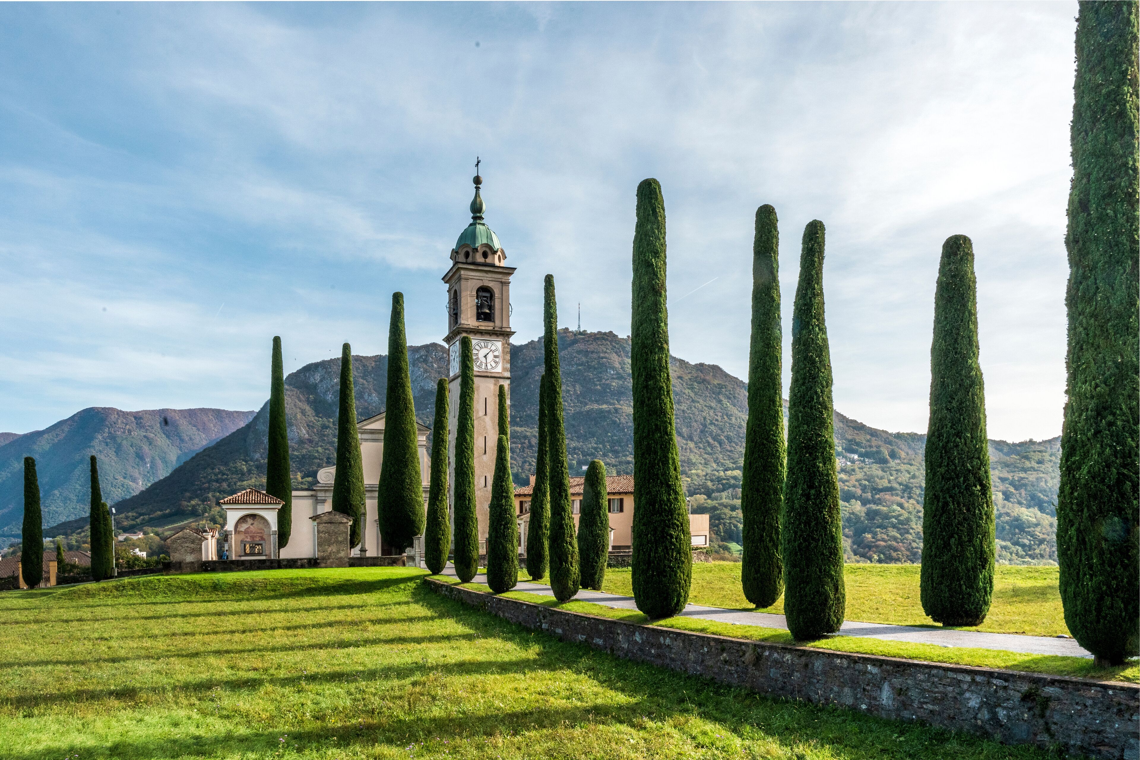 Church of Saint Abundius, in Montagnola, a Swiss village in Collina d'Oro municipality, canton of Ticino, Switzerland