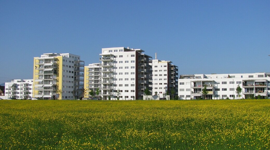 The new building development area "Breiti" in the west of Möhlin