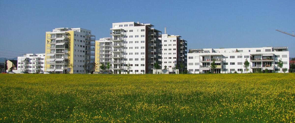 The new building development area "Breiti" in the west of Möhlin
