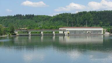 power plant Ryburg-Schwörstadt at Rhine