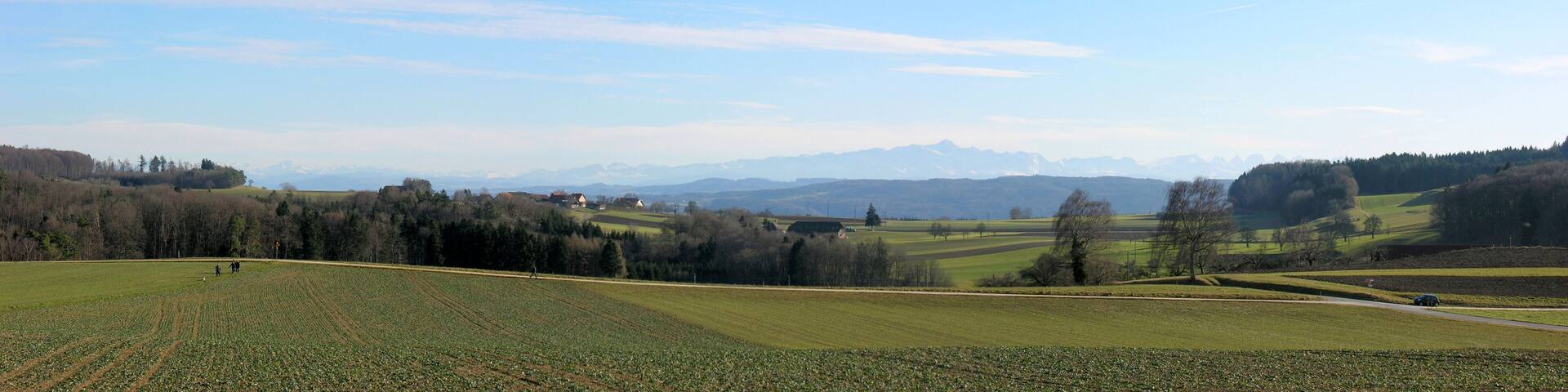 Switzerland, Thurgau, Alps seen from Klingenzell