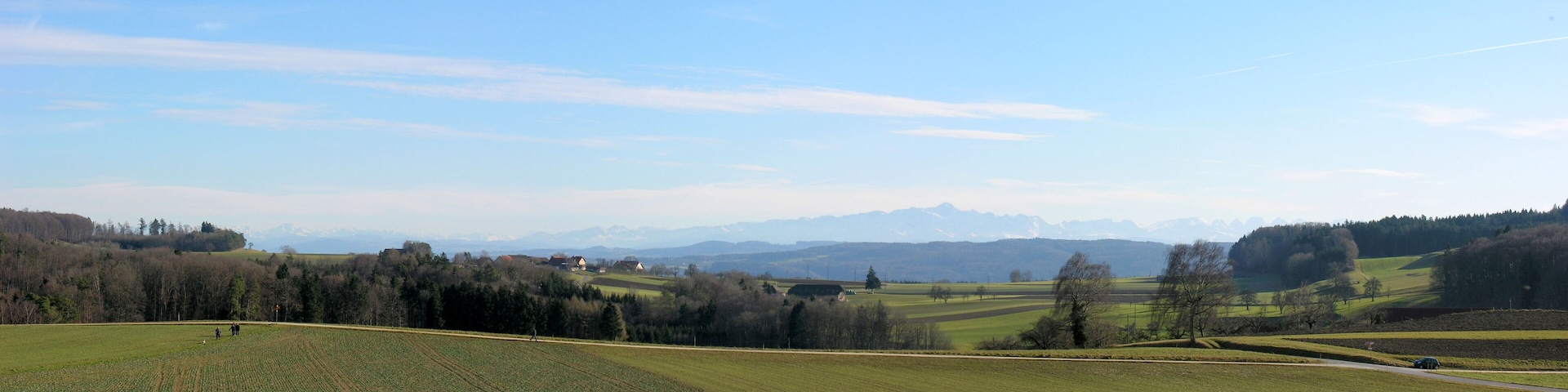 Switzerland, Thurgau, Alps seen from Klingenzell