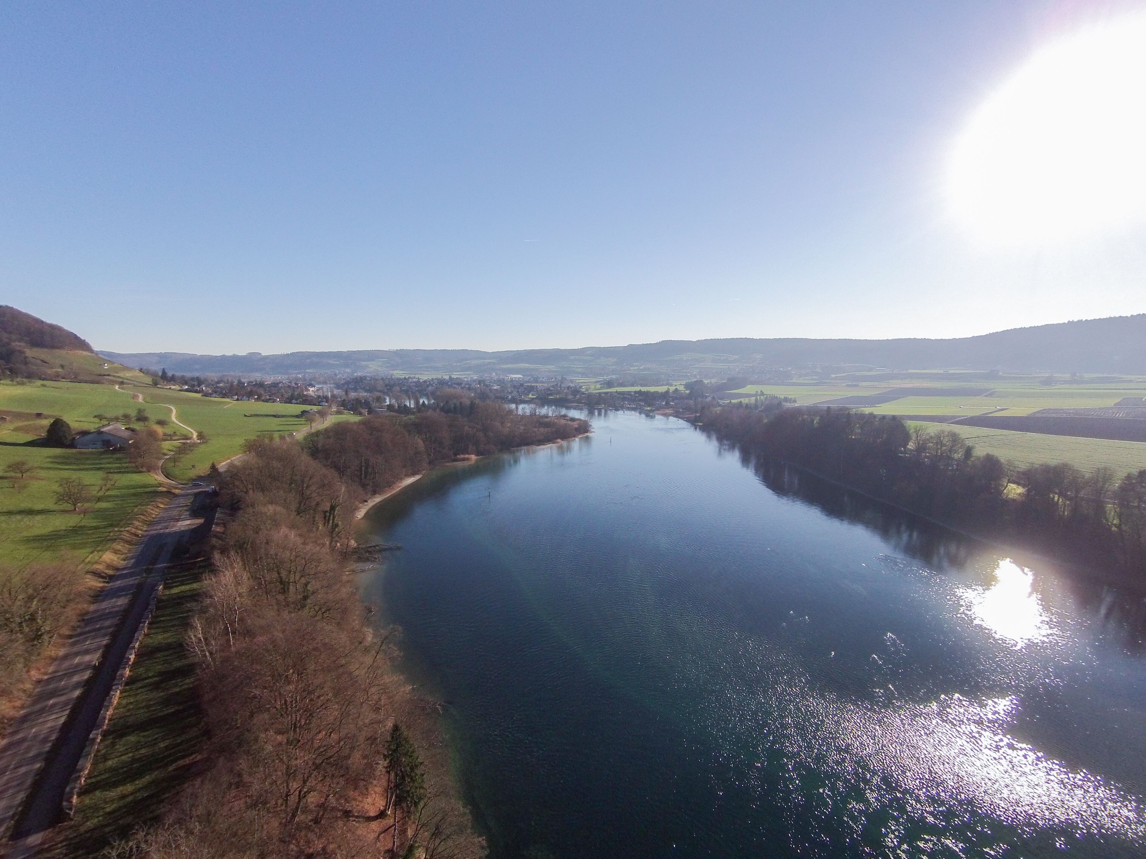 Switzerland, Canton of Schaffhausen, aerial views of Hemishofen